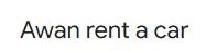 Awan rent a car